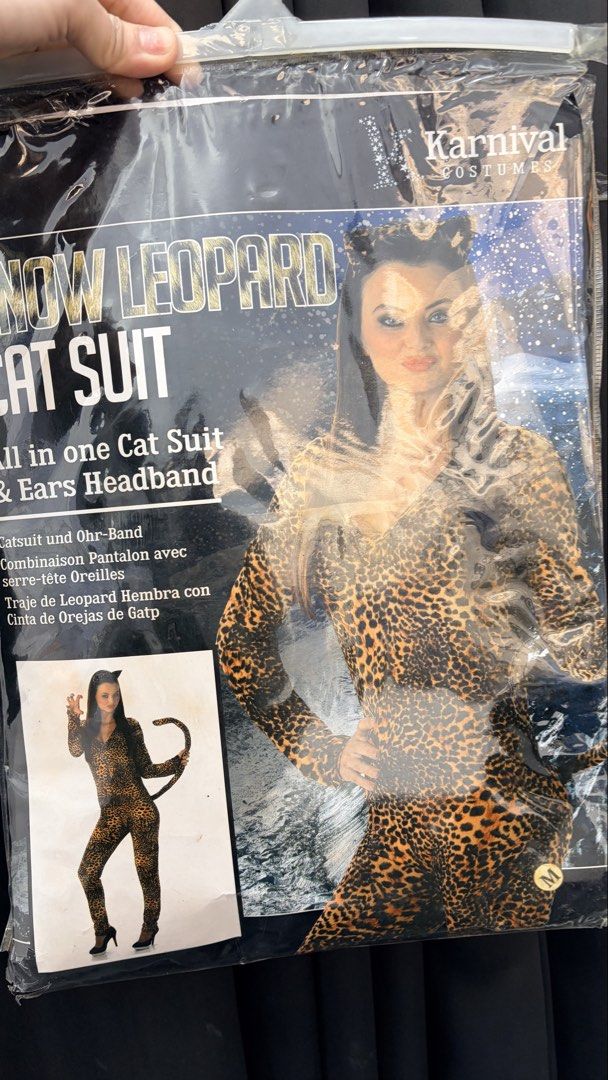 Leopard Catsuit Size M (Category: Jumpsuits) located in Paranaque City. Submitted by aacc0920 (Listing ID 1470354399, Image 2). Description: - Brand: Karnival Costumes - Item: Snow Leopard Catsuit - Size: Medium (M) - Condition: Brand new, unopened in original packaging - Design: All-in-one wild leopard animal print pattern - Perfect for: Halloween, costume parties, themed events, and dress-up.
