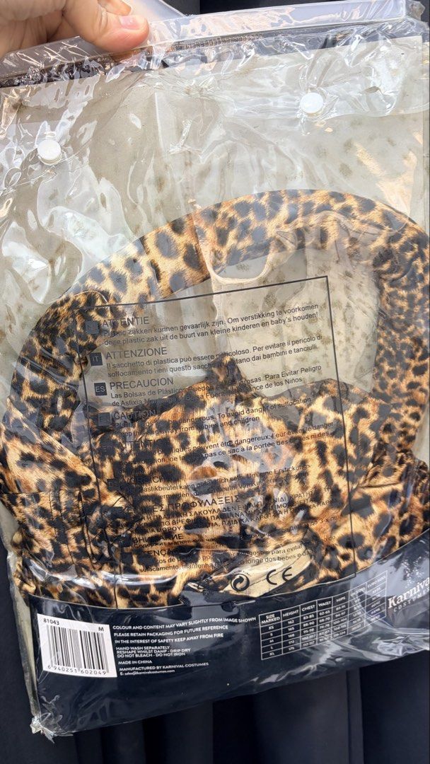 Leopard Catsuit Size M (Category: Jumpsuits) located in Paranaque City. Submitted by aacc0920 (Listing ID 1470354399, Image 3). Description: - Brand: Karnival Costumes - Item: Snow Leopard Catsuit - Size: Medium (M) - Condition: Brand new, unopened in original packaging - Design: All-in-one wild leopard animal print pattern - Perfect for: Halloween, costume parties, themed events, and dress-up.