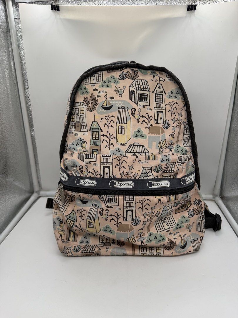 LeSportsac lightweight nylon printed beige pink backpack (Category: Backpacks) located in Cavite. Submitted by aellavier (Listing ID 1470357815, Image 1). Description: orig preloved auth. no tears, needs cleaning/ laba .