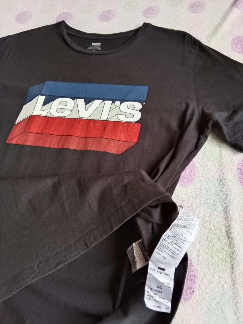 Levi's T-shirt (Category: Tshirts & Polo Shirts ) located in Mabalacat. Submitted by zero2mthrift (Listing ID 1470424908, Image 3). Description: 21 Width 28 Length Complete tags and details. Authentic No Flaws. Color rate 10/10 Excellent condition Location: Pampanga.
