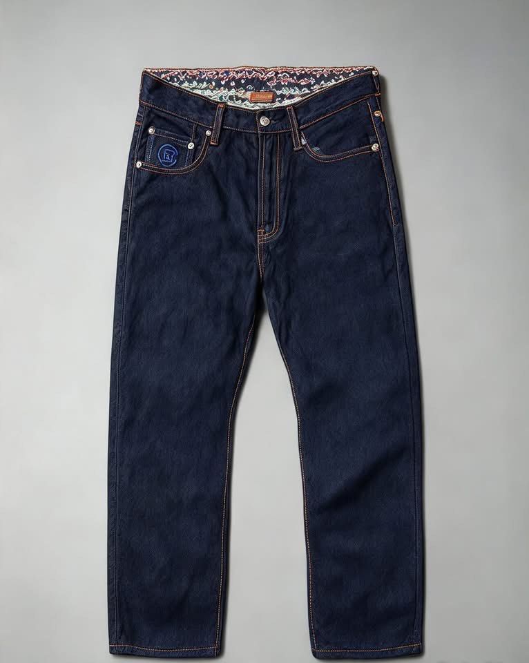 Levi's x Clot Denim Jeans (Category: Jeans) located in Manila. Submitted by galay.15 (Listing ID 1470466515, Image 1). Description: Levis X Clot - SIZE:32- Brand/Fit: Levi's straight leg denim - Wash/Color: Dark wash with striking blue contrast stitching - Special Details: Signature Clot embroidery on the back and coin pocket - Interior: Stylish paisley print lining inside the waistband - Hardware: Levi's branded metal button closure and durable 