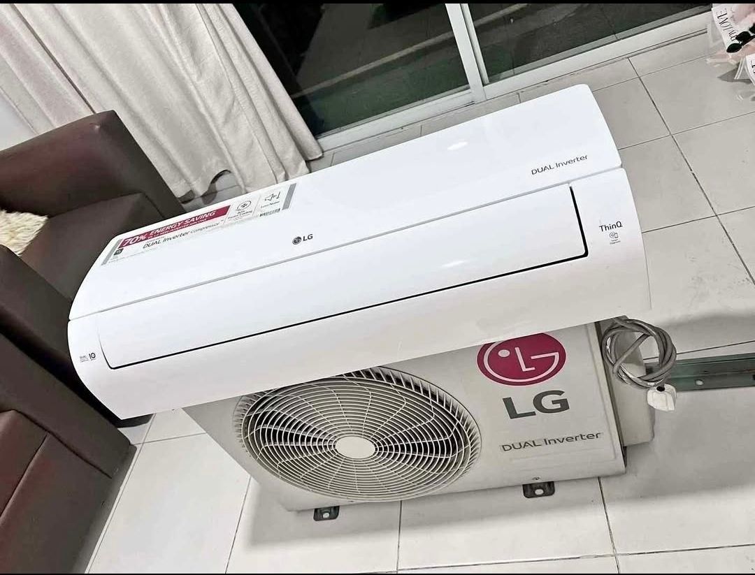Lg 1hp dual inverter split type aircon (Category: Air Conditioning and Heating) located in Binan City. Submitted by janprado781 (Listing ID 1470488114, Image 1). Description: With wirings, copper tube, bracket and breaker No issues Well maintained pickup binan laguna Delivery ok also.