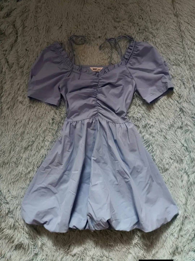 Light Blue Puff Sleeve Bubble Hem Dress (Category: Dresses) located in Quezon City. Submitted by alluring.avenue (Listing ID 1470550135, Image 1). Description: - Color: Light blue - Design: Puff sleeves, shoulder straps, and back zipper - Details: Front ruched bodice with a voluminous bubble hem skirt - Occasion: Great for casual outings or dates - Fit: True to size.
