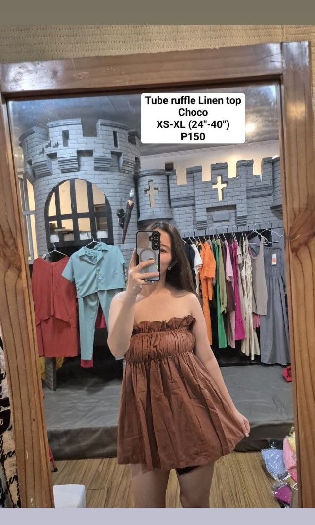 Linen ruffles tube top (Category: Others Tops) located in Manila. Submitted by kayencee_27 (Listing ID 1470557008, Image 2). Description: Brandnew Linen Top with individual plastic linen fab S-XL.