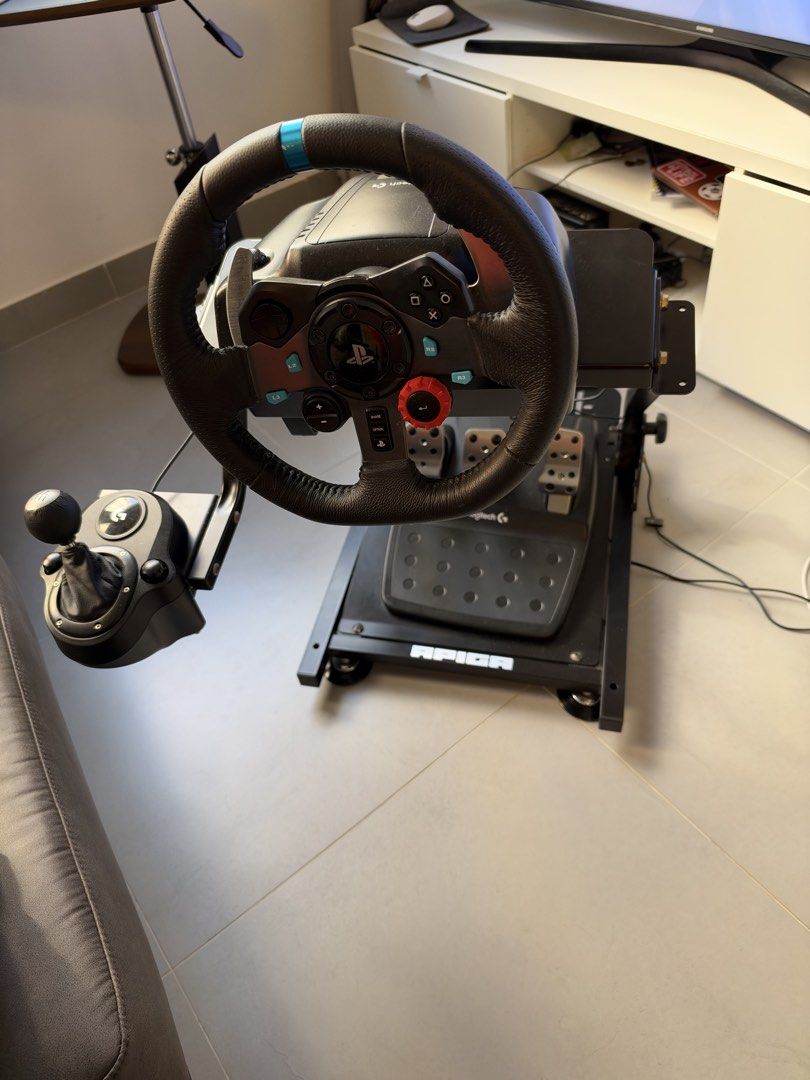 Logitech G Driving Force Racing Wheel Shifter APIGA Stand, 電子遊戲, 遊戲機配件 ...