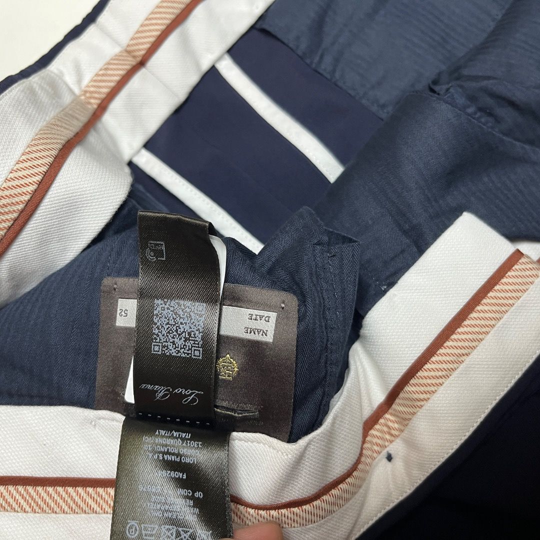 Loro Piana Midnight Blue Trousers (Category: Trousers) located in Caloocan City. Submitted by achilles_grails (Listing ID 1470461187, Image 3). Description: - Brand: Loro Piana - Color: Midnight Blue - Premium tailored fit with secure button and metal clasp closure - High-quality inner waistband lining and branded zipper.