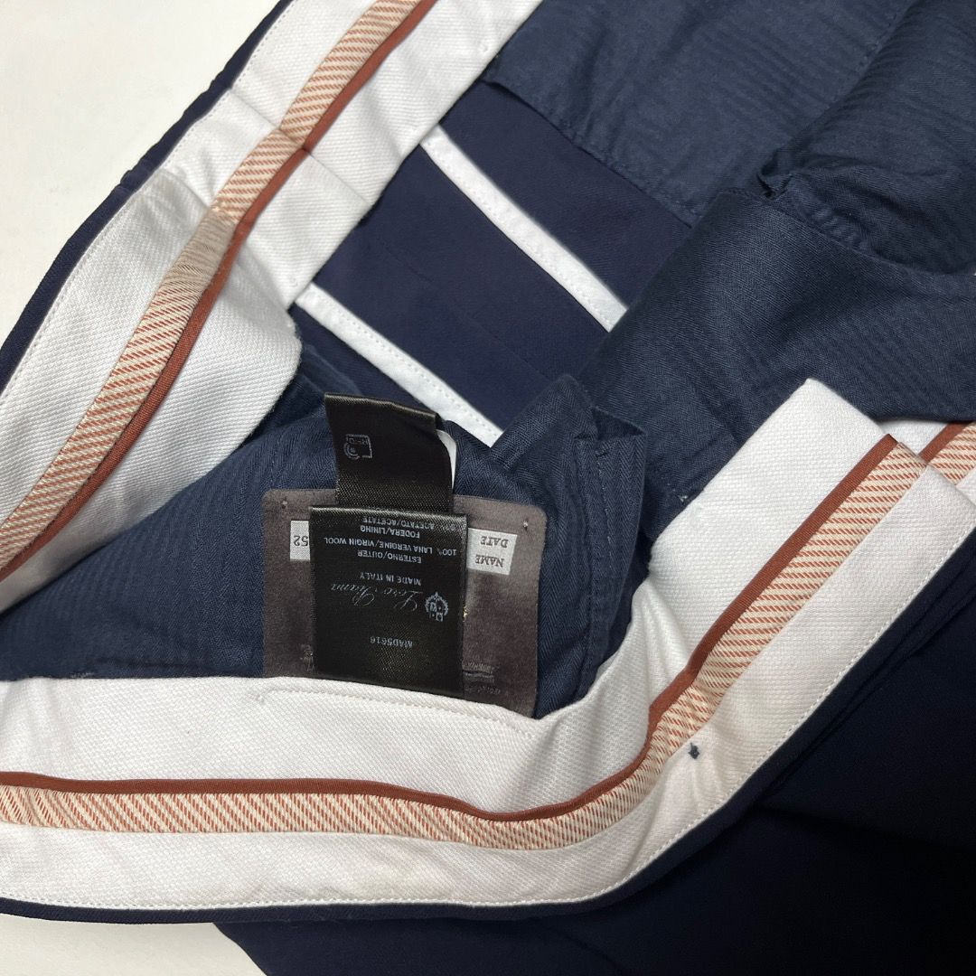Loro Piana Midnight Blue Trousers (Category: Trousers) located in Caloocan City. Submitted by achilles_grails (Listing ID 1470461187, Image 2). Description: - Brand: Loro Piana - Color: Midnight Blue - Premium tailored fit with secure button and metal clasp closure - High-quality inner waistband lining and branded zipper.
