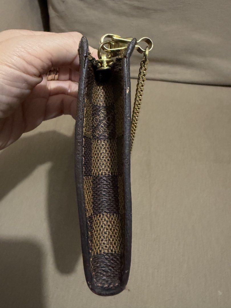 Louis Vuitton Mini Pochette DE (Category: Luxury Bags & Wallets) located in Valenzuela. Submitted by eande_manila (Listing ID 1470547924, Image 3). Description: Rank A Good condition, no crackings, no open piping, no smell Comes with Entrupy 100% authentic.