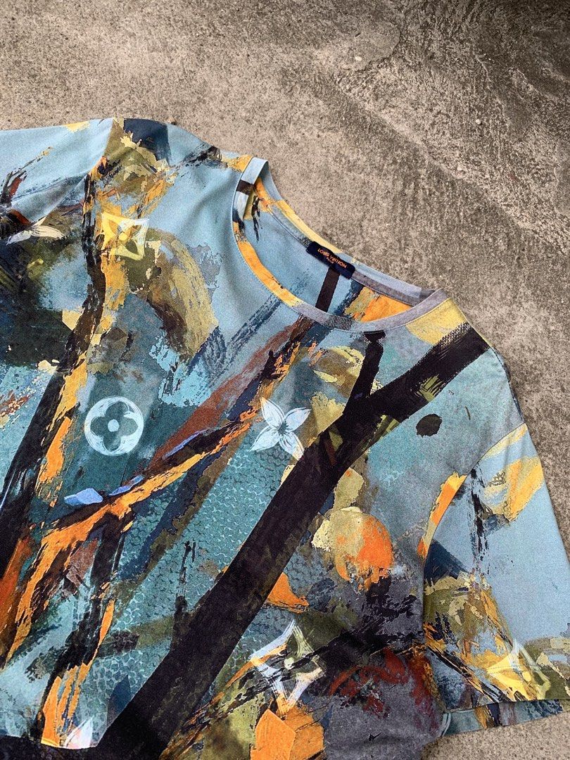 Louis Vuitton Monogram Forest T-Shirt (Category: Tshirts & Polo Shirts ) located in Kalibo. Submitted by thriftyfinds09 (Listing ID 1470371230, Image 2). Description: Louis Vuitton Monogram Forest T-Shirt Excellent condition Size L 21 width 28length Need wash issue:minimal yellow stain(not visible) Color rate:9/10 📥📥📥.