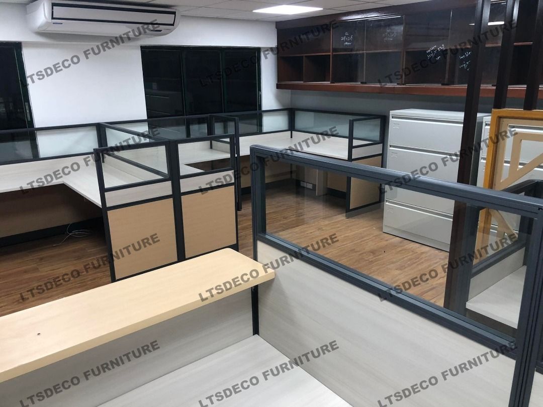 L-SHAPE WORKSTATION CUBICLE OFFICE FURNITURE OFFICE PARTITION ...