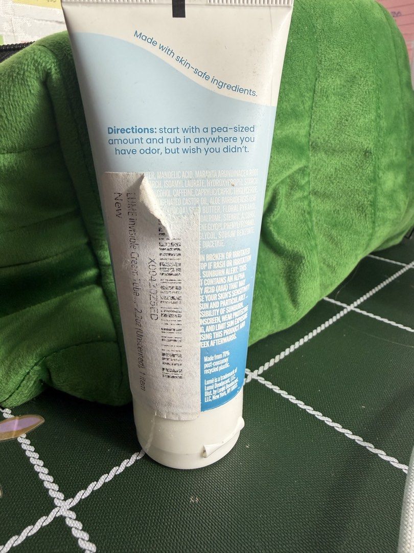 Lume Deodorant (Category: Everything Else Others) located in Marikina City. Submitted by bg22.23 (Listing ID 1470527867, Image 2). Description: Squeezed once. Bought from the US..