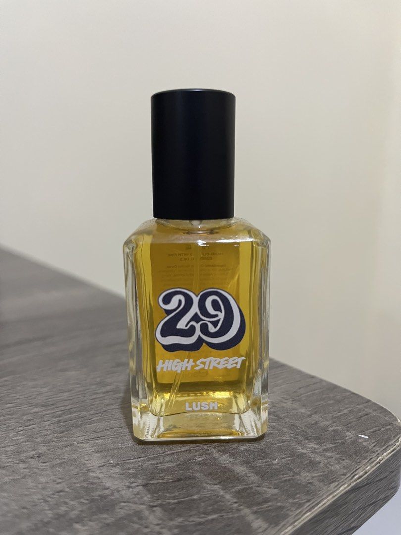 Lush 29 High Street Perfume 30ml (Category: Fragrance & Deodorants) located in Baguio. Submitted by pickles01 (Listing ID 1470542350, Image 1). Description: Lush 29 High Street Perfume 30ML bought from UK -Only few missing sprays. As you can see around bottle cap pa lang halos ang bawas. (See 2nd photo) -Original price in UK: 30GBP. Price in PH: 1995PHP -Smells like lush store -Not an old stock: creation date is 2026 -Expiry date is 2030 -Guarant