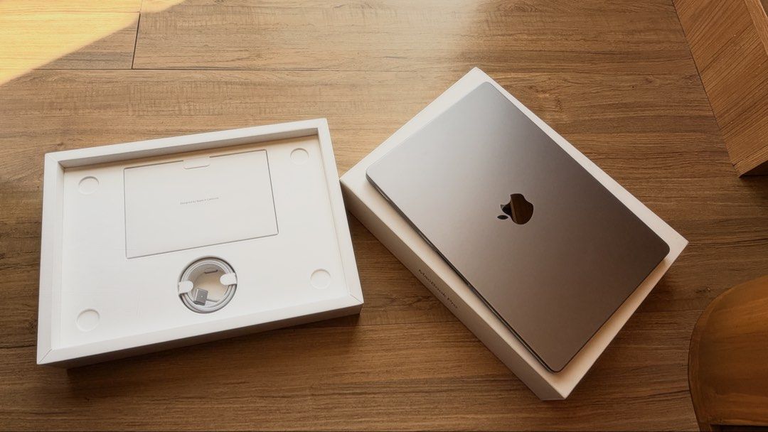 M3 14-inch MacBook Pro (Category: Laptops & Notebooks) located in Silay City. Submitted by jrngln (Listing ID 1470391969, Image 2). Description: - Model: Apple MacBook Pro 8 core CPU, 10 core GPU 512gb SSD - Color: Space Grey - Condition: Pristine, keyboard is completely clean with the original screen protector sheet still attached - Inclusions: Original box, power adapter, and MagSafe charging cable - Reason for selling: Extra gear - Feel free t