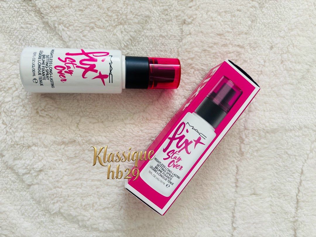 Mac setting spray (Category: Makeup) located in Lipa City. Submitted by klassique_handbags (Listing ID 1470427390, Image 3). Description: ✅Available✅ ❤️Mac❤️ Stay Over Weightless Long-Lasting Setting Spray Size: (1 Fl Oz / 30 mL) alcohol-free, hydrating setting spray that sets makeup for 24 hours while also delivering protection from pollution and blue light. A versatile mist designed to hydrate, prime, set and refresh makeup throughout your rout