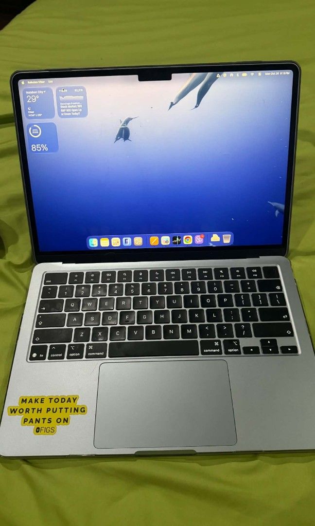 Macbook Air (Category: Laptops & Notebooks) located in Malabon City. Submitted by mrsuabae (Listing ID 1470495583, Image 1). Description: FOR SALE: MacBook Air M5 13-inch | 24GB RAM | 1TB SSD Purchased for ₱119,490 around 2–3 months ago. Rarely used. • Apple M5 chip • 24GB unified memory • 1TB SSD storage • 13.6-inch Liquid Retina display • 100% battery maximum capacity • Battery condition: Normal • Apple Limited Warranty until August 29, 2027 In