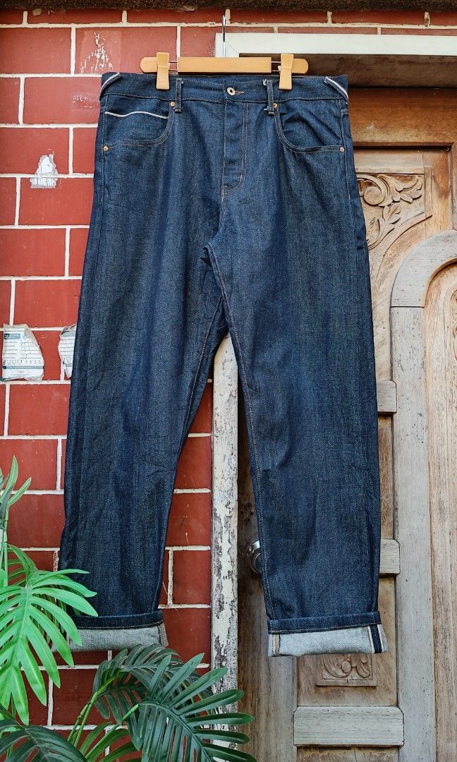 MADEN SELVEDGE PANTS (Category: Jeans) located in Davao. Submitted by st333tcartel (Listing ID 1470365104, Image 1). Description: Size 34 Waist 36-37 Length 43.5 Leg opening 8 Issue:Altered Length.