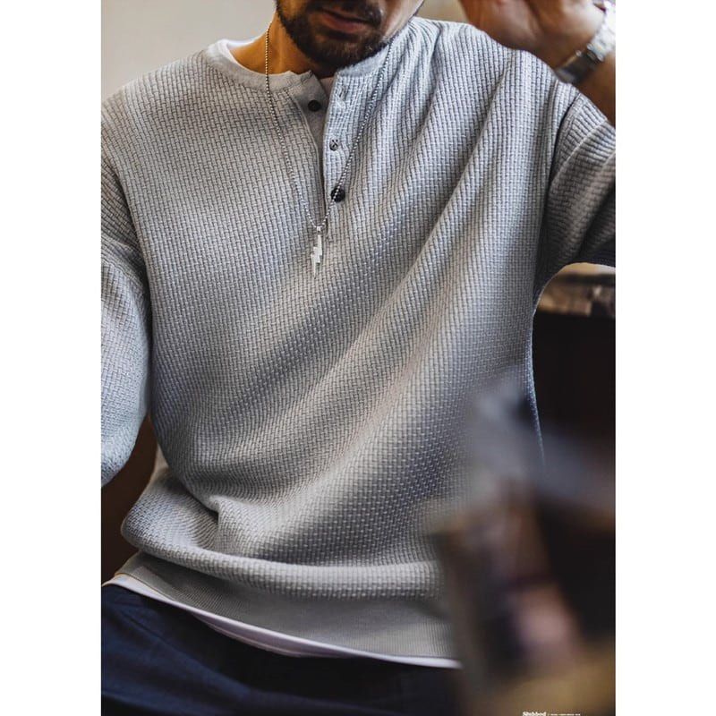 Maden Uncle Fu round-neck half-button summer-knit (Category: Tshirts & Polo Shirts ) located in Bacolod City. Submitted by moboandmoga (Listing ID 1470404323, Image 1). Description: Maden Uncle Fu round-neck half-button summer-knit Size: Medium (Oversized fit) Excellent Condition! (Sizing info) Width: 23 inches Length: 26.2”.