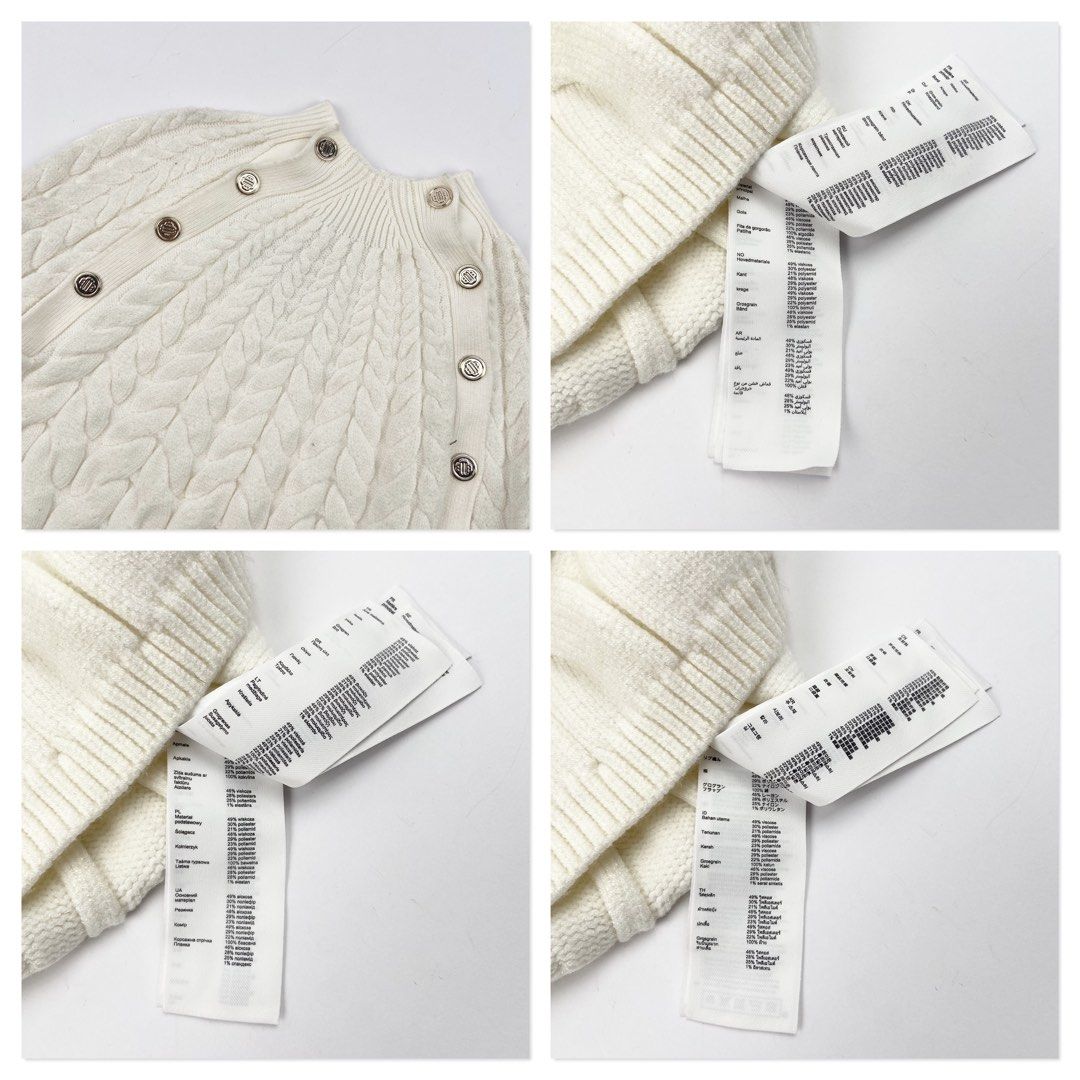 Maje (Category: Longsleeves) located in Manila. Submitted by draftdrops (Listing ID 1470440598, Image 3). Description: Cable knit, brand new with tag, button design and excellent condition Width :21 Length :29 Size:large .