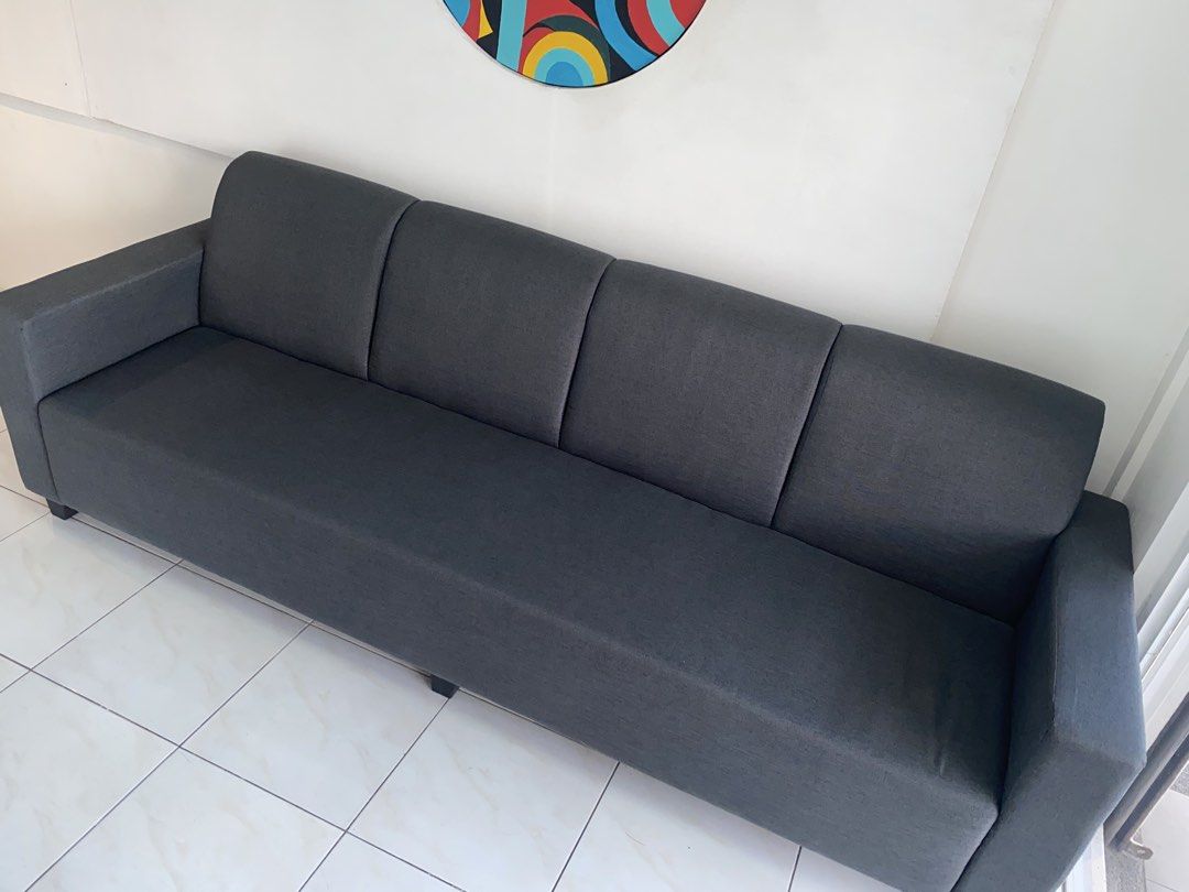Mandaue Foam Sofa (Category: Sofas) located in Binan City. Submitted by pamelamarize (Listing ID 1470495542, Image 2). Description: Original price at Mandaue Foam: ₱23,500 Eric 4-Seater Sofa Material: Fabric Good as New RFS: will change to a smaller sofa.