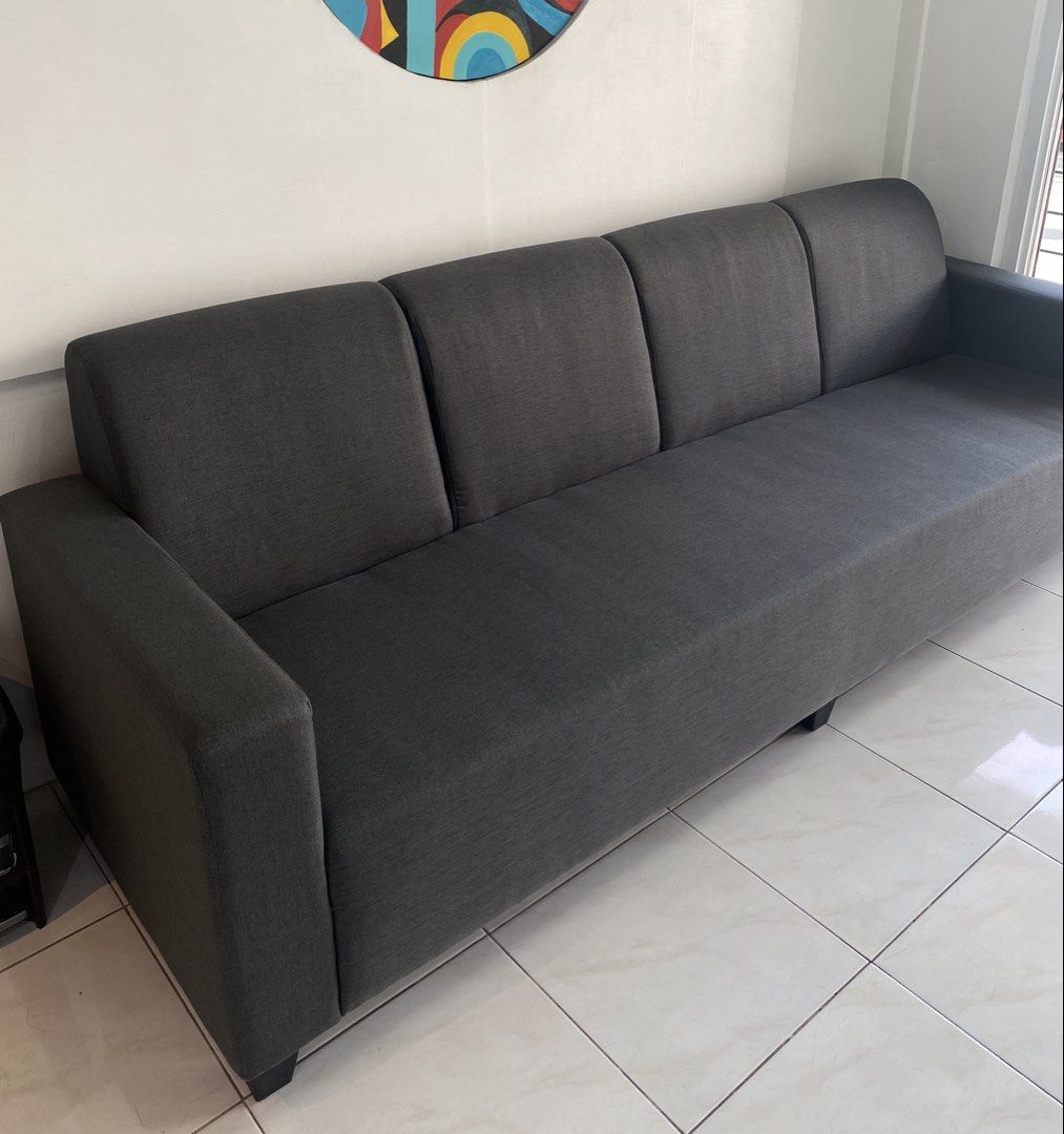 Mandaue Foam Sofa (Category: Sofas) located in Binan City. Submitted by pamelamarize (Listing ID 1470495542, Image 3). Description: Original price at Mandaue Foam: ₱23,500 Eric 4-Seater Sofa Material: Fabric Good as New RFS: will change to a smaller sofa.