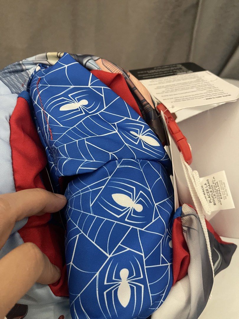 Marvel Spider-Man Kids Personal Flotation Device Life Jacket PFD (Category: Babies & Kids Fashion) located in Paranaque City. Submitted by claire.bam (Listing ID 1470383129, Image 2). Description: - Brand new with original paper tags and safety hangtags attached - Features awesome Marvel graphics with Spider-Man, Spider-Gwen, and Miles Morales - Bright blue design on the back with cool spider web patterns - Adjustable white strap for a secure and