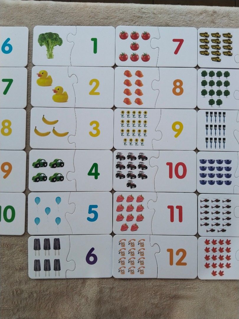 Match It! Counting 30 Self-Correcting Puzzle Sets (Category: Educational & Learning Toys) located in Cavite. Submitted by munting_aklatan_ph (Listing ID 1470437308, Image 3). Description: Authentic The Learning Journey Match It! Counting puzzle set. CONDITION: • Pieces: 10/10 (Brand new, unused, unplayed with, pristine condition) • Box: None (fiscarded) • Packed cleanly in a ziplock bag. Complete 30 puzzle pairs. PRICE: Only ₱350 (Retails for ₱55