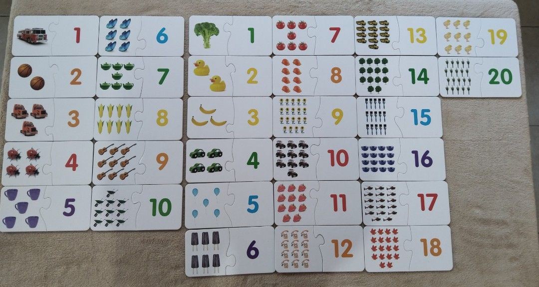 Match It! Counting 30 Self-Correcting Puzzle Sets (Category: Educational & Learning Toys) located in Cavite. Submitted by munting_aklatan_ph (Listing ID 1470437308, Image 1). Description: Authentic The Learning Journey Match It! Counting puzzle set. CONDITION: • Pieces: 10/10 (Brand new, unused, unplayed with, pristine condition) • Box: None (fiscarded) • Packed cleanly in a ziplock bag. Complete 30 puzzle pairs. PRICE: Only ₱350 (Retails for ₱55