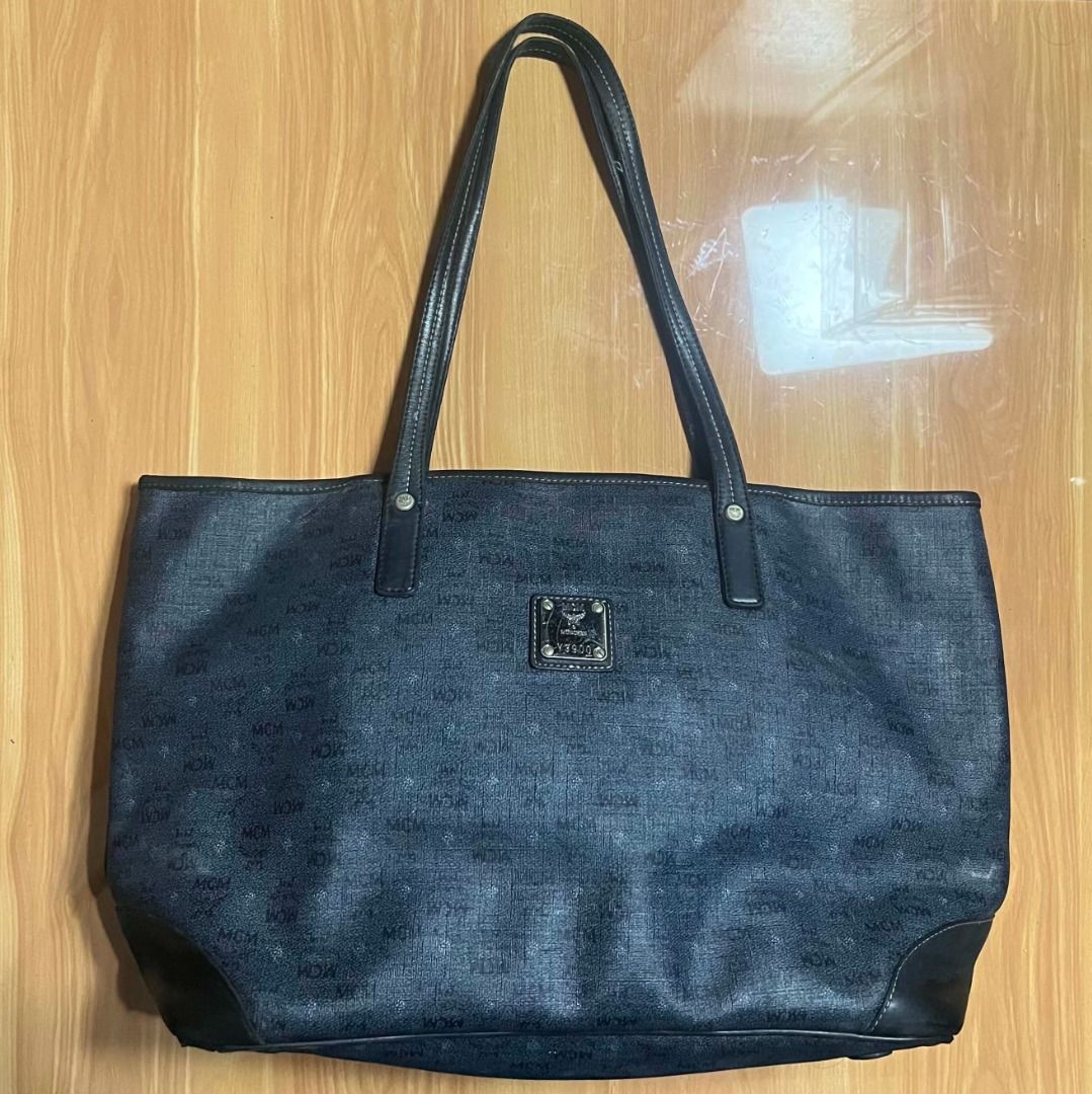 MCM Blue Monogram Tote Bag with Shoulder Straps (Category: Tote Bags) located in Manila. Submitted by senggggg. (Listing ID 1470527022, Image 1). Description: good condition working zip minimal sign of use check details and size.