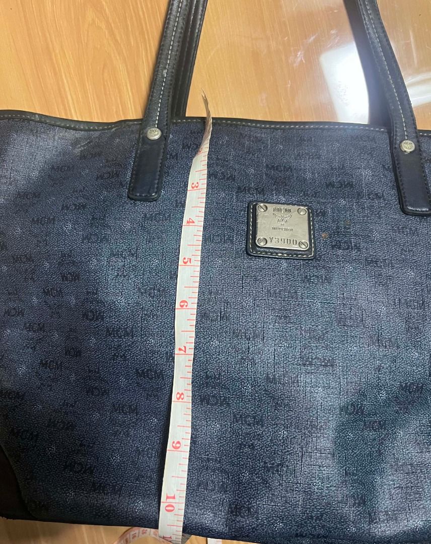 MCM Blue Monogram Tote Bag with Shoulder Straps (Category: Tote Bags) located in Manila. Submitted by senggggg. (Listing ID 1470527022, Image 3). Description: good condition working zip minimal sign of use check details and size.