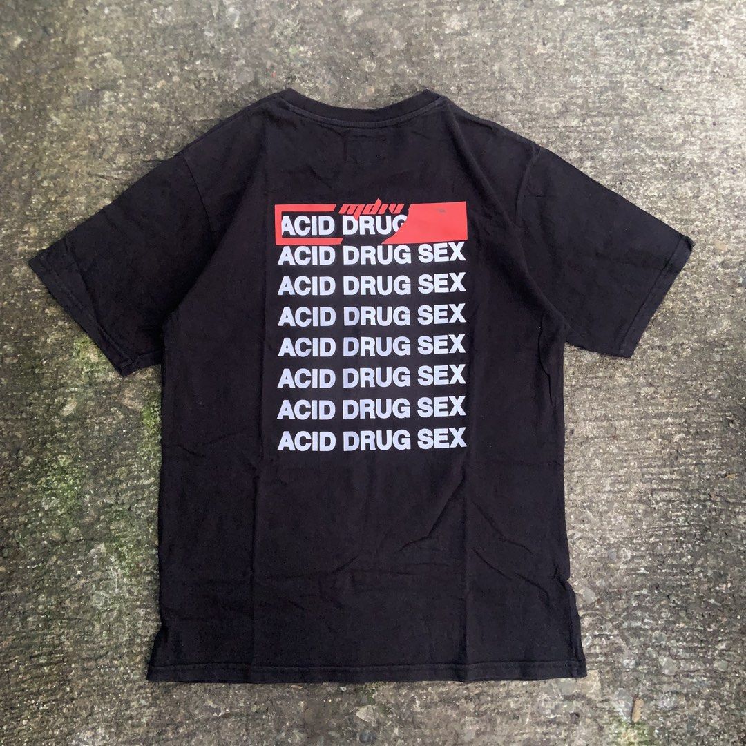 MDIV AC1D DRU5 S3X Black T-Shirt (Category: Tshirts & Polo Shirts ) located in Tabaco. Submitted by bayhust (Listing ID 1470480510, Image 1). Description: 19.5x26.5 EXCELELNT NO ISSUE 9.4/10 color rate - Color: Black - Design: Small white MDIV logo on chest - Fit: Standard fit with crew neck - Material: Soft, comfortable cotton - Versatile: Easy to match with jeans or shorts - Condition: Brand new with tag.