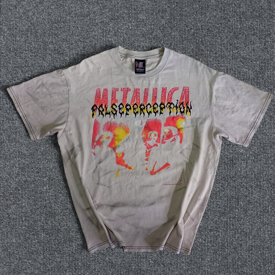 Metallica False Perception Vintage Giant Tee (Category: Tshirts & Polo Shirts ) located in General Santos City (Dadiangas). Submitted by collection_9500 (Listing ID 1470543549, Image 2). Description: Metallica False Perception Vintage Giant Tee 24.5 x 28 XLarge Excellent Gensan loc Pm for inquiries All are thrifted items and needwash.