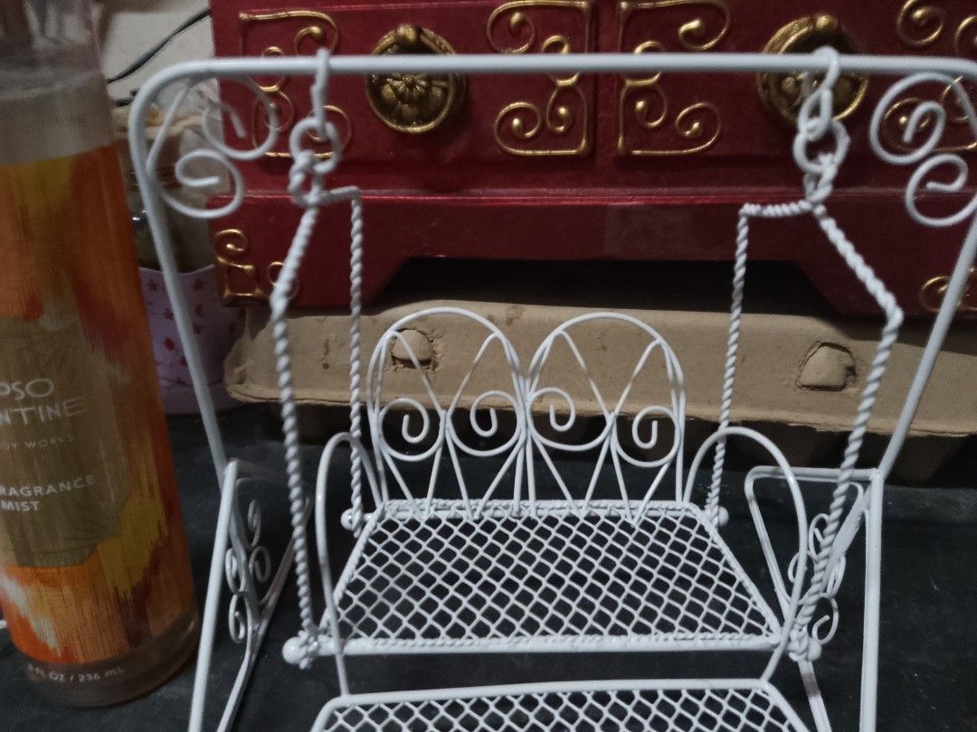 Miniature Swing (Category: Vintage Collectibles) located in Quezon City. Submitted by akosiluna44 (Listing ID 1470495175, Image 2). Description: Pre loved made from iron Japan sourced Good condition #miniature #swing #miniswing #porchswing.