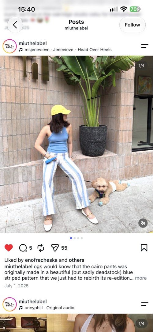 Miu The Label Cairo Pants Blue Striped (Category: Other Bottoms) located in Iloilo. Submitted by kopiclo (Listing ID 1470420856, Image 1). Description: - Brand: Miu The Label - Item: Cairo Pants - Negotiable price ☺️ - No damages or flaws - DM me for actual pictures!!!.