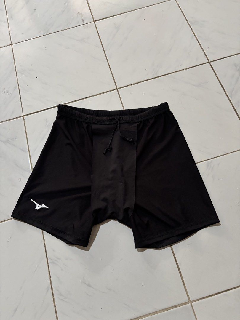 Mizuno Black Athletic Shorts (Category: Shorts) located in Kalibo. Submitted by mack29 (Listing ID 1470350878, Image 2). Description: Size 30 to 32 16l Black athletic shorts from Mizuno. White logo printed on the left leg. Elastic waistband includes an inner drawstring. Smooth stretchy fabric suited for workouts, running, or training sessions. Simple and functional sports gear..