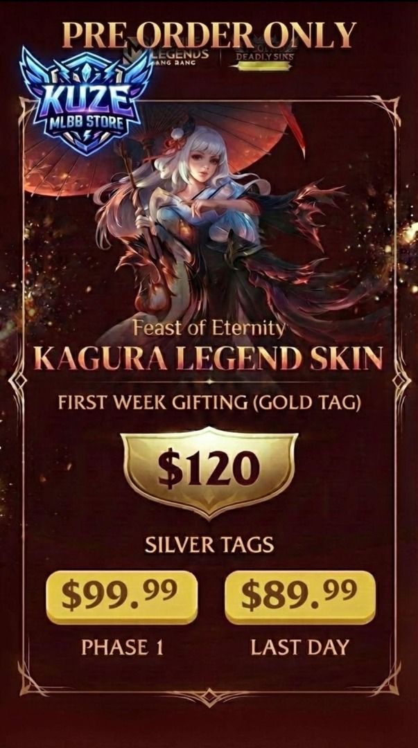 MLBB Kagura Legend Skin Feast of Eternity Gifting Pre-Order, Video ...