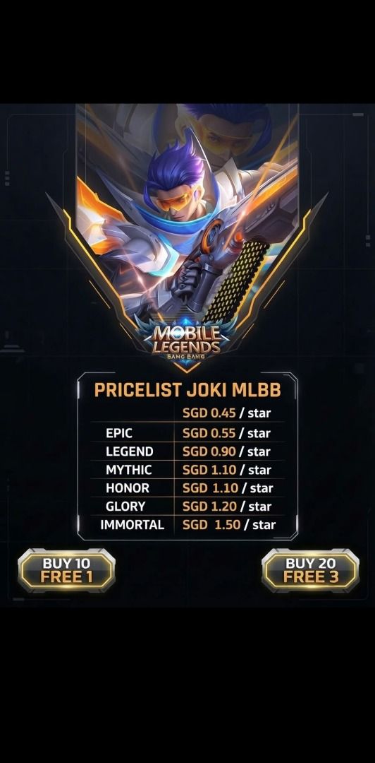 Mobile Legends Joki MLBB Boosting Service Pricelist, Video Gaming ...