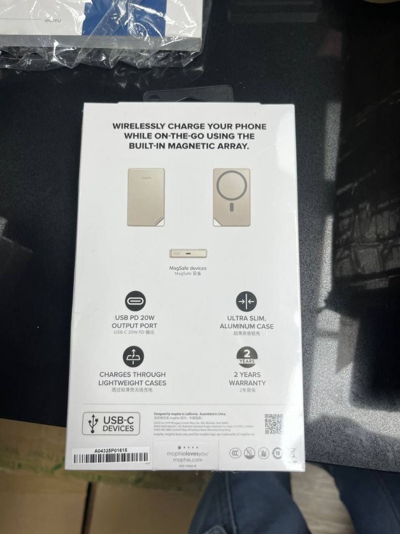 Mophie Snap+ Powerstation 10K with Stand (Category: Batteries & Power Banks) located in Manila. Submitted by april_sixteen (Listing ID 1470412923, Image 2). Description: - Brand: Mophie - Model: Snap+ Powerstation 10K with Stand - Battery Capacity: 10,000mAh for reliable on-the-go power - MagSafe Compatible: Built-in magnetic array for secure wireless charging - Fast Charging: Up to 15W wireless charging and USB-C 20W PD output port - Design: Ult