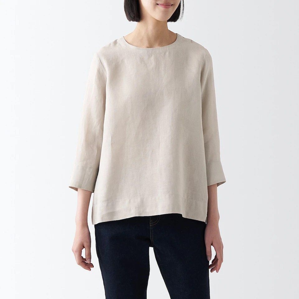 MUJI linen 3/4 sleeve top (Category: Blouses) located in San Jose del Monte. Submitted by mamiracky (Listing ID 1470441918, Image 1). Description: .