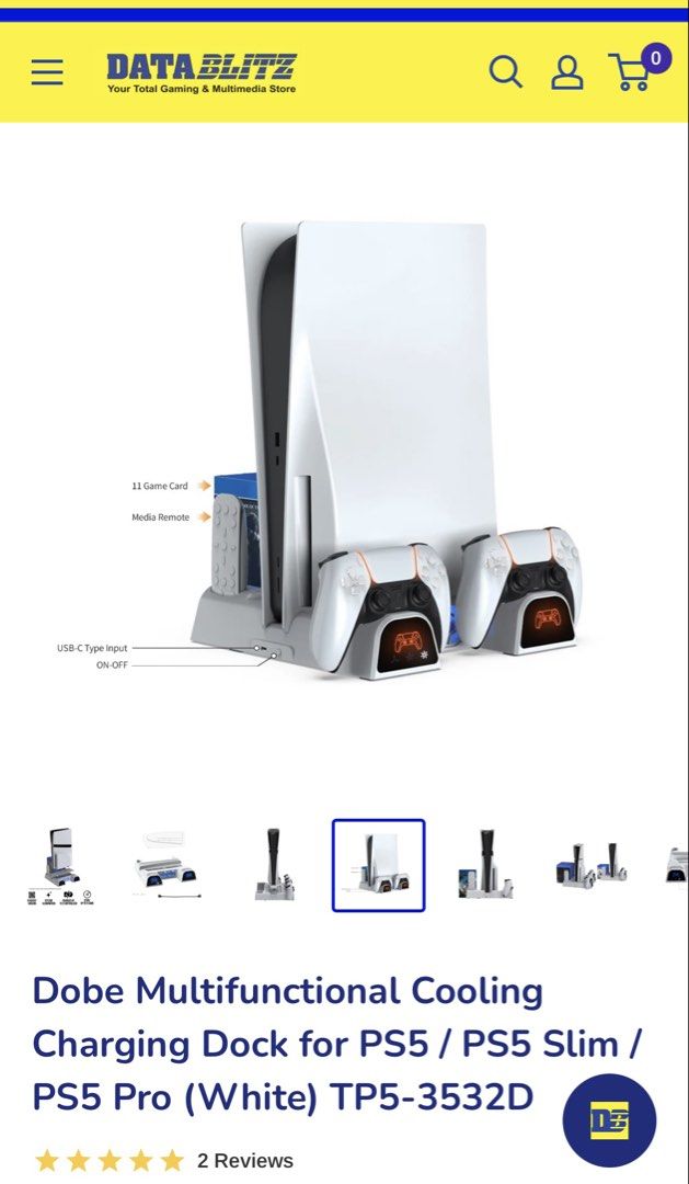 Multifunctional Cooling Charging Dock for PS5 (Category: Cables & Chargers) located in Manila. Submitted by bea1408 (Listing ID 1470400682, Image 3). Description: - bought in Datablitz - good as new, no issue .