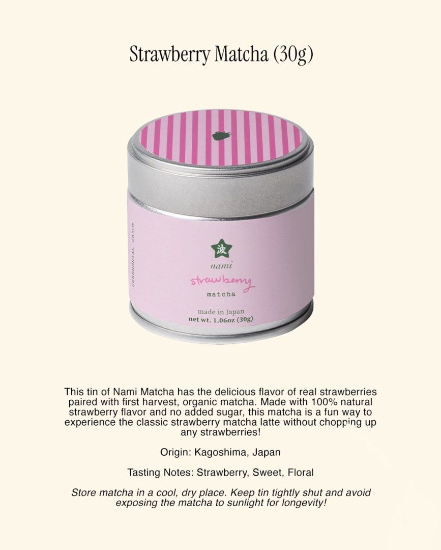 Nami Matcha – Strawberry (Category: Beverages) located in Batangas. Submitted by britbela (Listing ID 1470510074, Image 2). Description: 2 STOCKS LEFT !!.