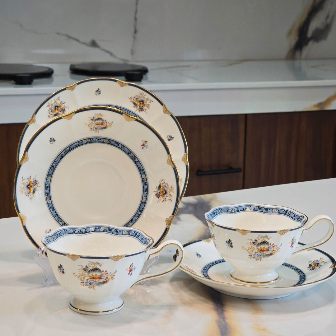 Narumi Sharilamoon Bone China (Category: Coffee & Tea Tableware) located in Compostela. Submitted by curatedcabinetcebu (Listing ID 1470544894, Image 2). Description: A graceful fine bone china collection for beautifully styled tea and coffee moments. Inclusions (5 pieces): • 2 Cups • 2 Saucers • 1 Cake Plate • Includes 1 duo and 1 trio Condition: Very good..