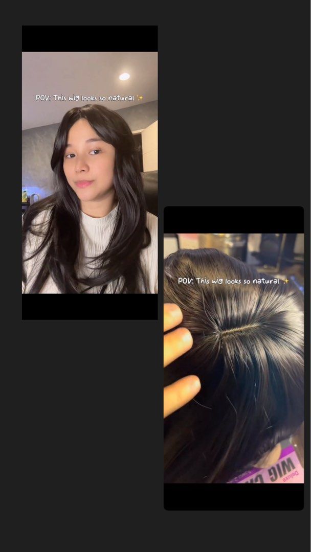 Natural Looking Long Black Layered Wig (Category: Hair Accessories) located in Mabalacat. Submitted by queenscollectionph (Listing ID 1470501960, Image 1). Description: - Style: Long black layered wig with chic bangs - Appearance: Super realistic scalp part for a natural look up close - Quality: Soft texture that is easy to style - Condition: Worn only once for a video, practically brand new - Benefit: Great for trying a new hairstyle without the