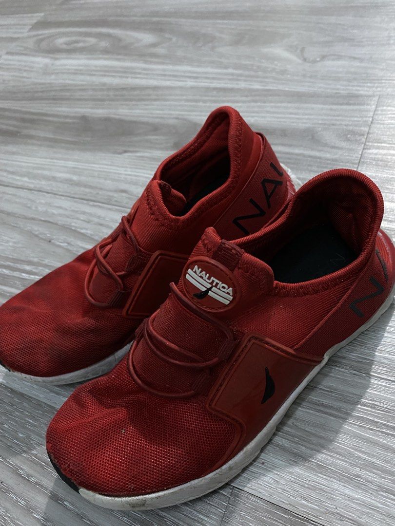 Nautica Red Slip-On Sneakers (Category: Babies & Kids Fashion) located in Caloocan City. Submitted by lovemyclothes21 (Listing ID 1470455762, Image 1). Description: Size 13.