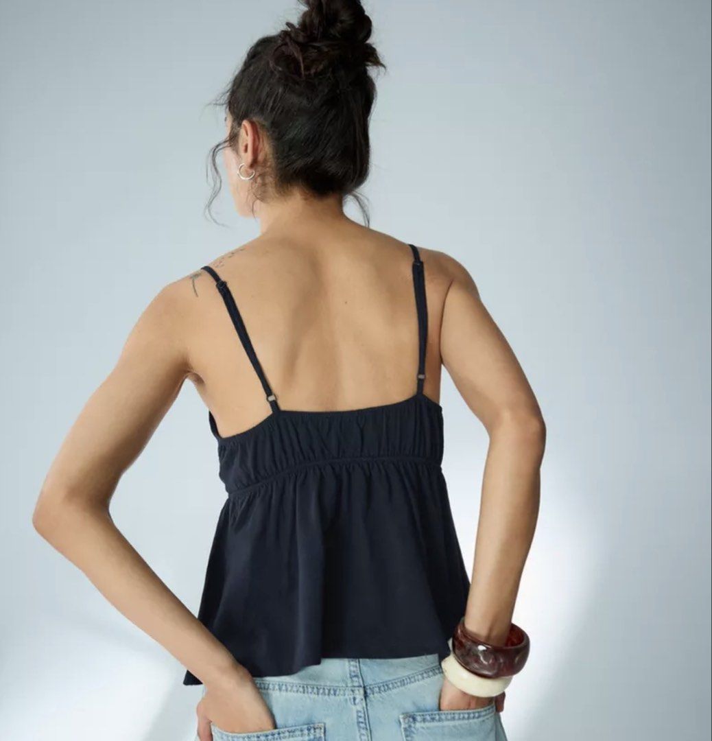 Navy Peplum Strappy Top (Category: Sleeveless) located in Pasay City. Submitted by alexcs0502 (Listing ID 1470371560, Image 2). Description: Used 3x. Rfs: decluttering Price slightly negotiable .