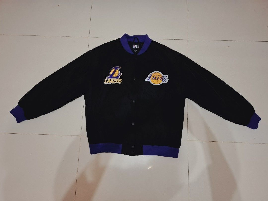 NBA × Primark Los angeles lakers varsity jacket (Category: Coats, Jackets and Outerwear) located in Narvacan. Submitted by jigger85_2ndaccount (Listing ID 1470488980, Image 1). Description: NBA x Primark Los Angeles Lakers bomber jacket like new 9.8/10 condition no issues size: small on tag UK size but dimes fit to medium,large , semi xl dimes: 23 x 27 can fit to large to semi xl bought in UK location: ilocos sur cab ship thru JNT or LBC.