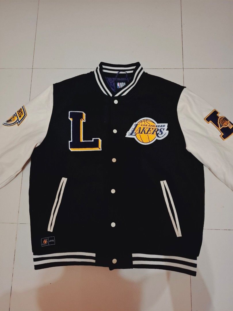 NBA X PRIMARK LA LAKERS VARSITY JACKET (Category: Coats, Jackets and Outerwear) located in Narvacan. Submitted by jigger85_2ndaccount (Listing ID 1470492635, Image 2). Description: NBA x LA LAKERS varsity jacket like new 9.8/10 condition no issues size: XL on tag UK size dimes: 24 x 28 can fit to large to xl bought in UK location: ilocos sur can ship thru JNT or LBC.