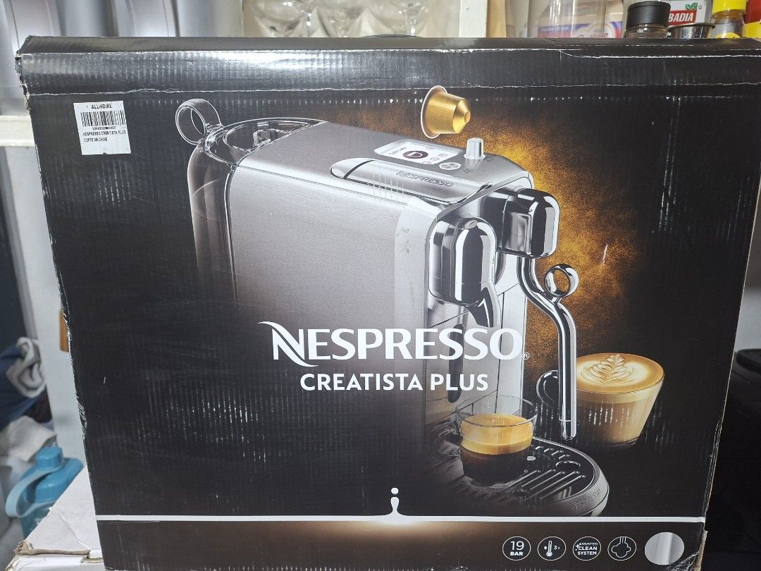 Nespresso Creatista Plus Coffee Machine (Category: Coffee Machines & Makers) located in Taguig. Submitted by gongolly2007 (Listing ID 1470497903, Image 1). Description: - Brand new, still sealed inside the original manufacturer box - Model J520 with 19 bar pressure system for café-quality coffee - Makes 6 delicious drinks: lungo, espresso, ristretto, cappuccino, flat white, and latte macchiato - Integrated steam wand with milk frothing capabiliti