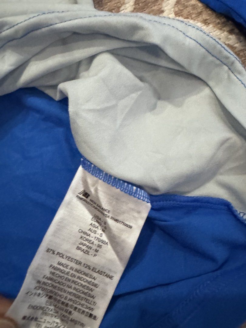 New Balance NB Dry Long Sleeve Activewear Pullover Size S (Category: Activewear) located in Bulacan. Submitted by zyannechlo86360 (Listing ID 1470364600, Image 3). Description: - Brand: New Balance - Style: Long sleeve athletic top with half-zip collar - Colorway: Blue, black, and light grey colorblock - Material: 87% polyester, 13% elastane with NB Dry technology - Size: Small (S) - Condition: Brand new with store tag attached 20x28 Excellenlt L