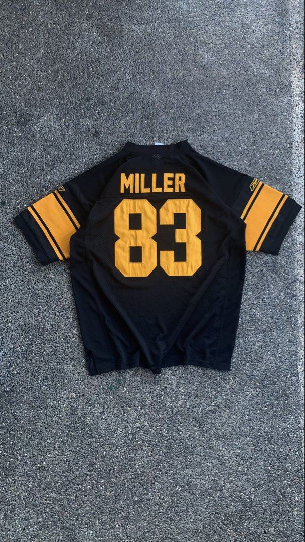NFL JERSEY (Category: Tshirts & Polo Shirts ) located in Dagupan City. Submitted by upcycle69 (Listing ID 1470445134, Image 2). Description: 🏈 VINTAGE NFL REEBOK JERSEY – MILLER #83 | PITTSBURGH STEELERS 🔥 For Sale / Decluttering 🔥 Details: * Brand: Reebok * League: NFL (National Football League) * Team: Pittsburgh Steelers * Player Name: Miller * Jersey Number: 83 * Size: 48 * Dimensions: 25 x 33 inches * Color: Black / Yellow-Gold * Material