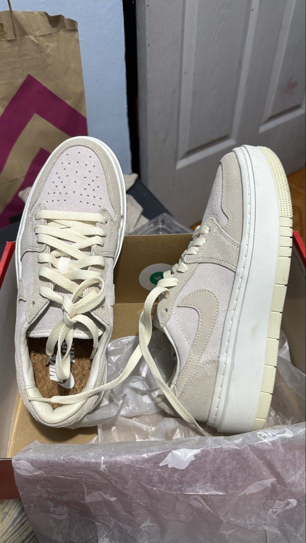 Nike Air Jordan 1 Elevate Low Neutral Grey Suede (Category: Shoe inserts) located in Mabalacat. Submitted by jsmng (Listing ID 1470517710, Image 2). Description: Nike Air Jordan 1 Elevate Low in neutral grey and suede finish. Thick platform sole design with cork insoles. Cream laces matched with soft beige tones. Bought from Shoe Game Manila. Original box included..